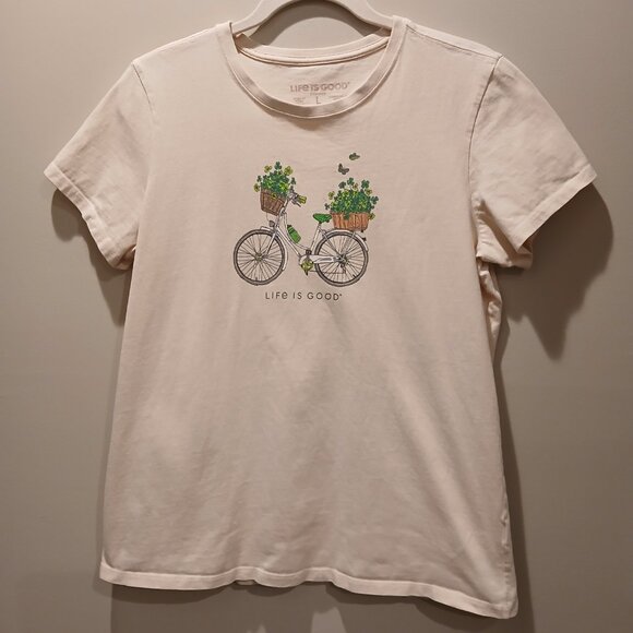 Life Is Good Women's Clover Bike Short Sleeve Crusher Shirt - LARGE - Picture 4 of 5